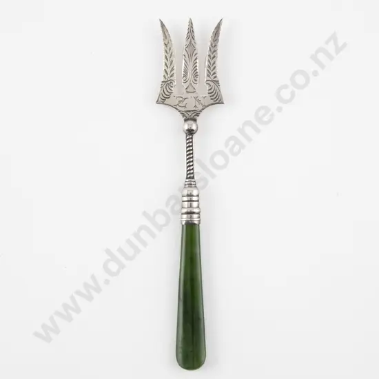 NZ S/S & Greenstone Handled Bread Fork