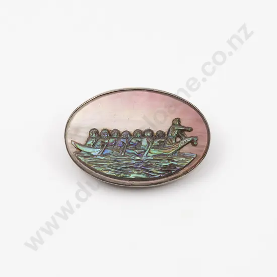 NZ Silver MOP and Paua Brooch