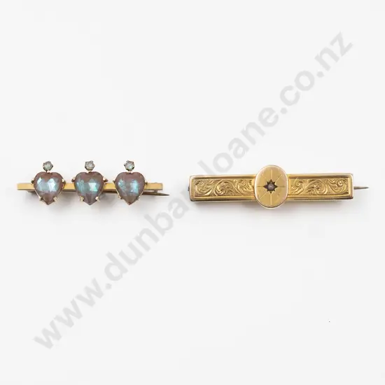 Two NZ 9ct Gold Brooches