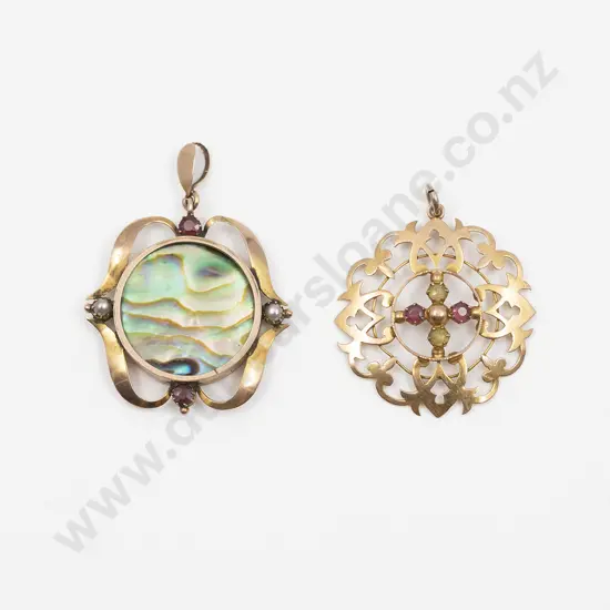 Two NZ 9ct Pendants