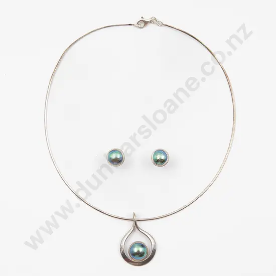 .925 Silver Paua Pearl Pendant