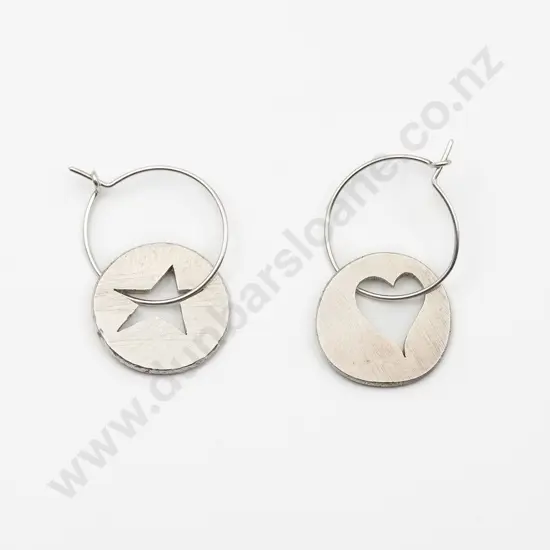 NZ C1990s Silver Pendant Earring By Blair Smith of Dunedin