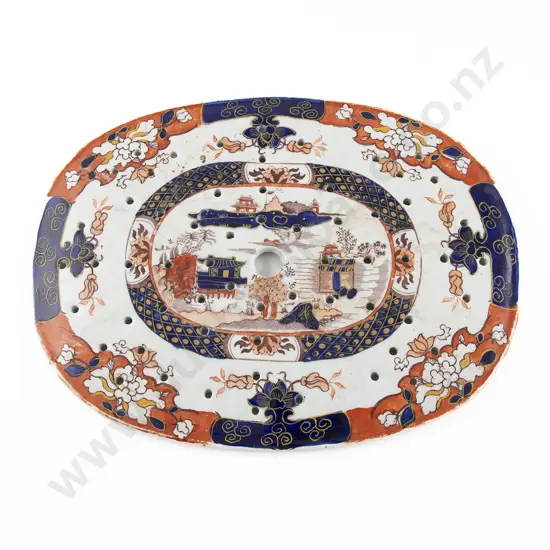 Victorian Masons Ironstone Ashet Drainer