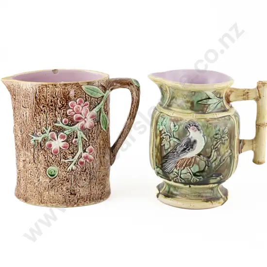 Two C19th Majolica Glaze Ale Jugs