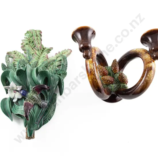 Late C19th George Jones Majolica Wall Pocket