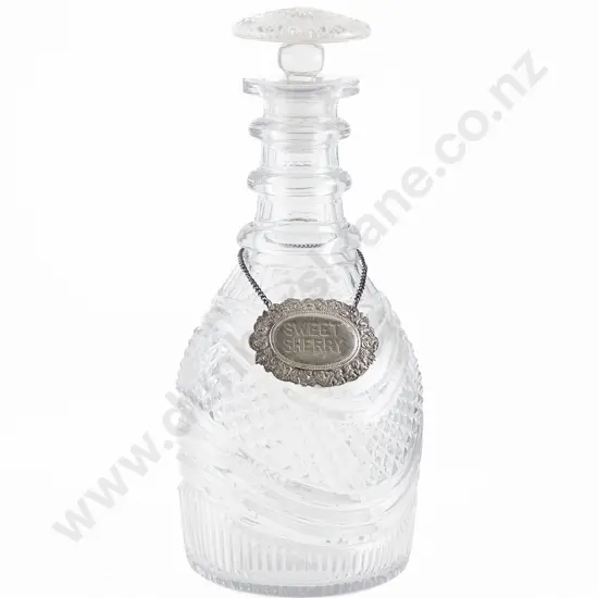 Regency Mallett Shaped Triple Neck Glass Decanter & Stopper