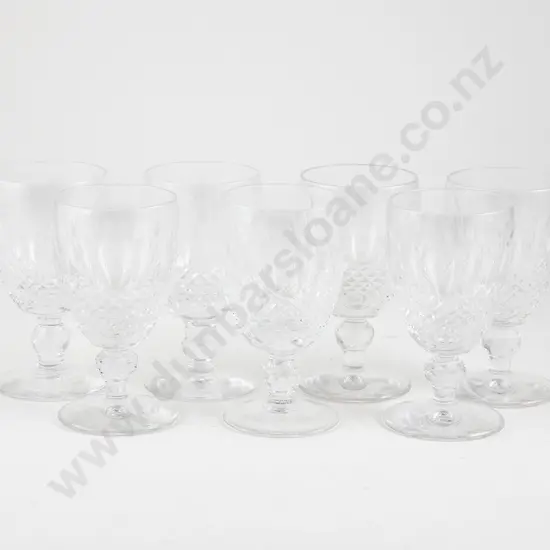 Seven Waterford Crystal Colleen Pattern White Wine Glasses