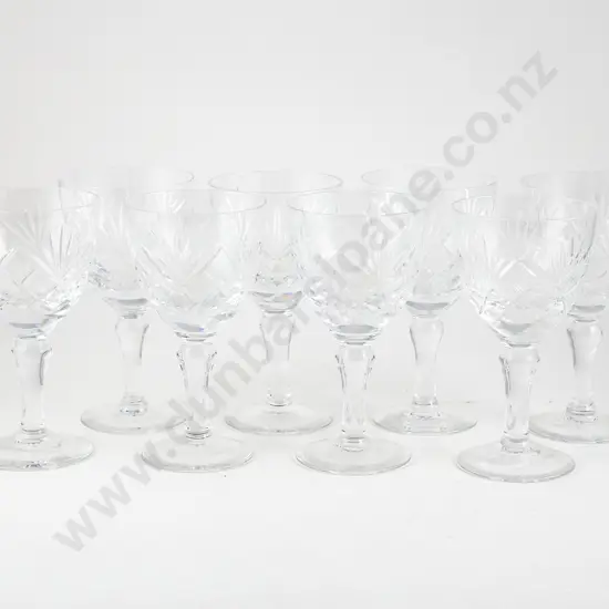 Seven Royal Brierley Tall Braemar Pattern Red Wine Glasses