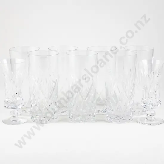 Six Royal Brierley Tall Braemar Pattern Tall Tumblers