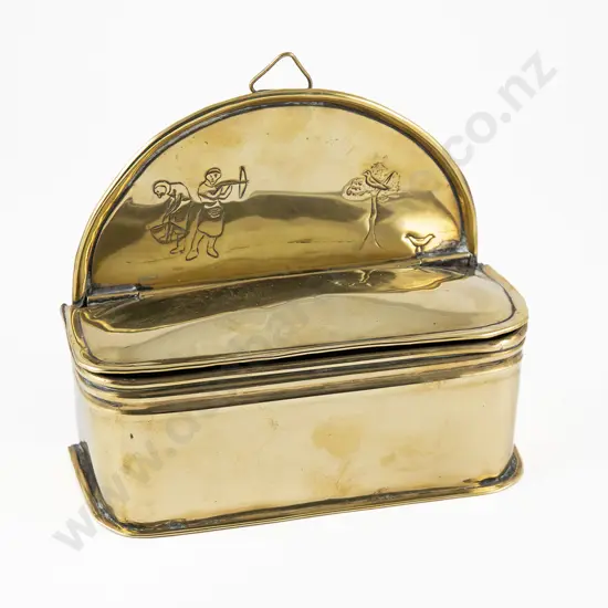 Antique Dutch Brass Hanging Candle Box