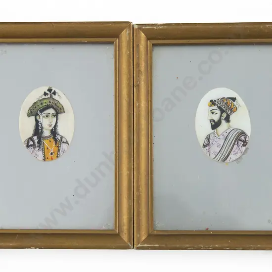 Pair Of Moghul Miniatures on Ivory