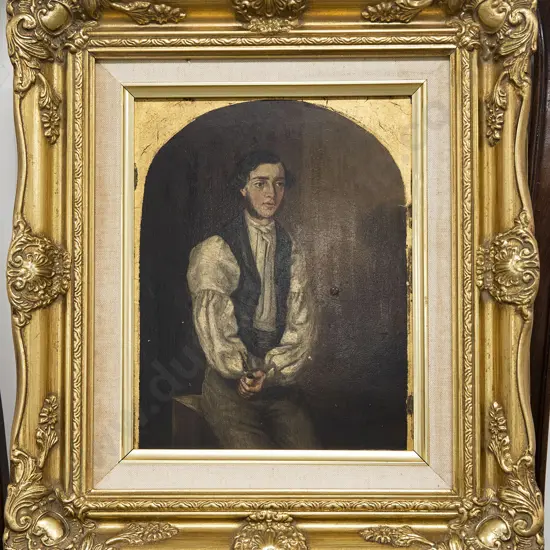 C. 19th Century European Portrait of Young Gentleman Holding Pipe