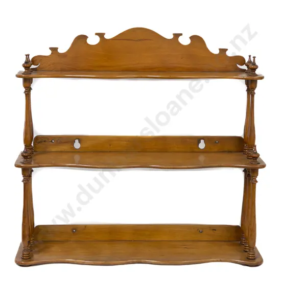 Vict Satin Birch Three Tier Wall Shelf