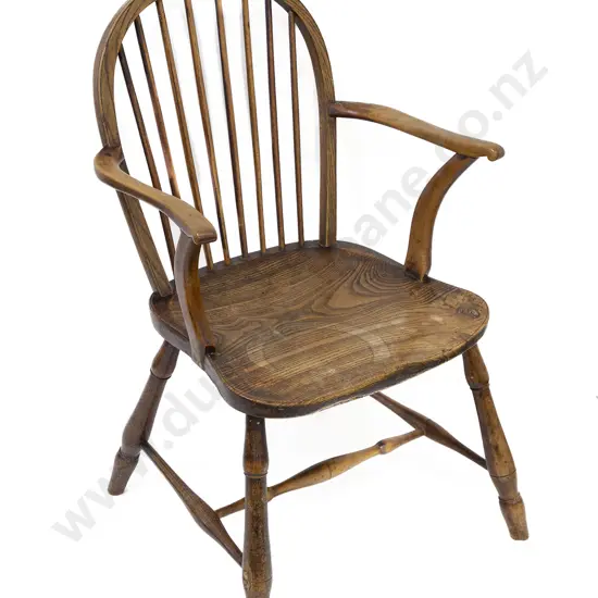 C19th Oak & Elm Windsor Elbow Chair