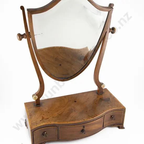 Regency Mahogany & Inlaid Swing Toilet Mirror