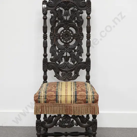 Victorian Stained Beech Hall Chair in the Manner of Daniel Marot