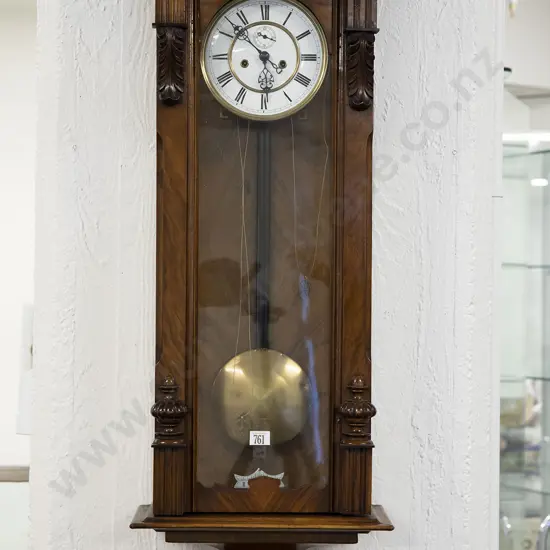 Late C19th Walnut Cased Vienna Wall Clock