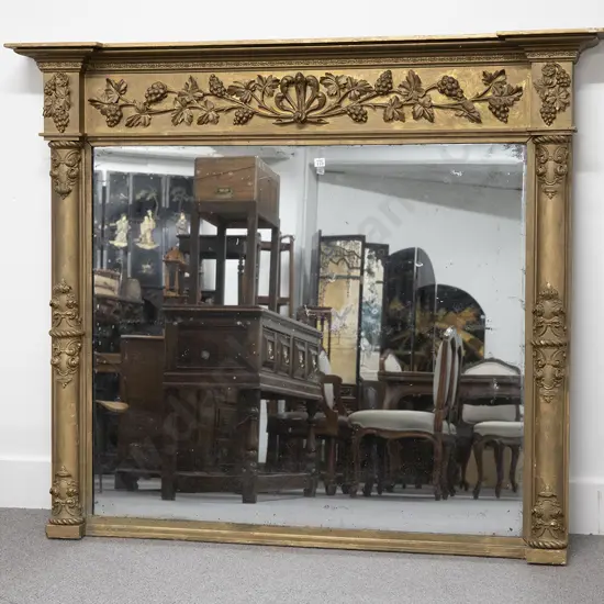 Geo III Gilded Overmantle Mirror