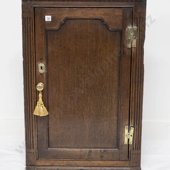Geo III Oak Hanging Corner Cupboard