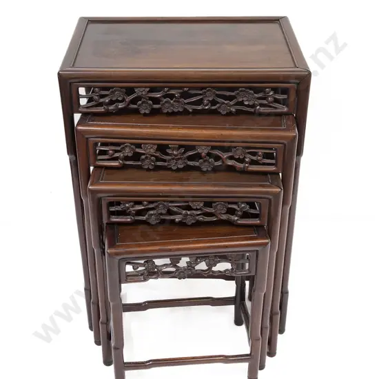 Nest of Four Chinese Rosewood Tables