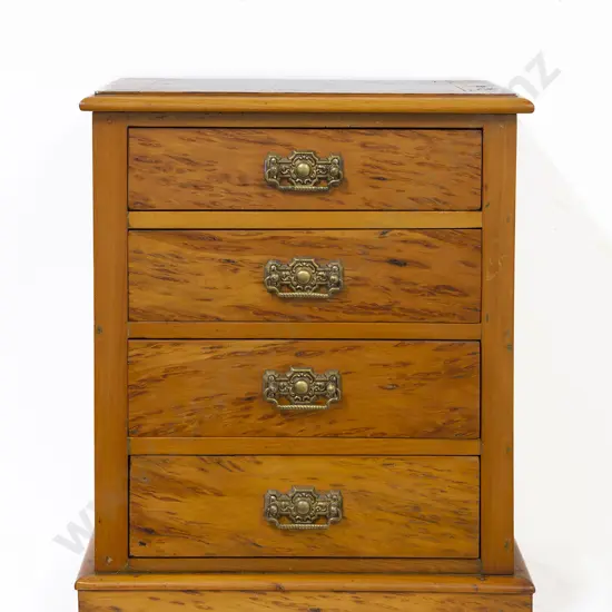 Late C19th NZ Colonial Kauri Miniature 4 Drawer Chest