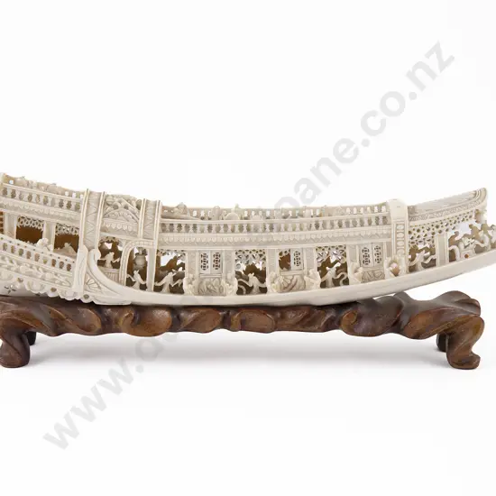 Chinese Ivory Model of a Pleasure Boat