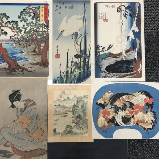 Six Japanese Ukiyo-e (Woodblock Prints)