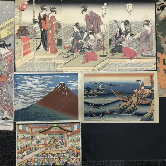 Six Japanese Ukiyo-e (Woodblock Prints)