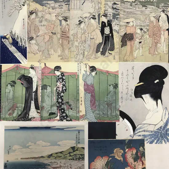 Six Japanese Ukiyo-e (Woodblock Prints)