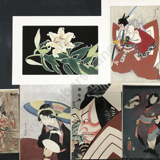 Six Japanese Ukiyo-e (Woodblock Prints)
