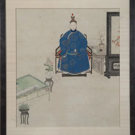Chinese Watercolour Painting of a Ming Dynasty Lady of Rank