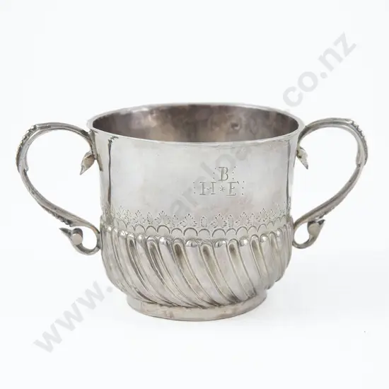 Rare Wm III S/S Miniature Caudle Cup By John Sutton