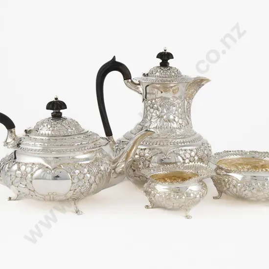 Late Vict S/S 4 Piece Teaset