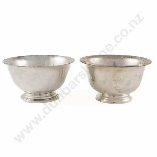 Two S/S Footed Circular Sugar Bowls