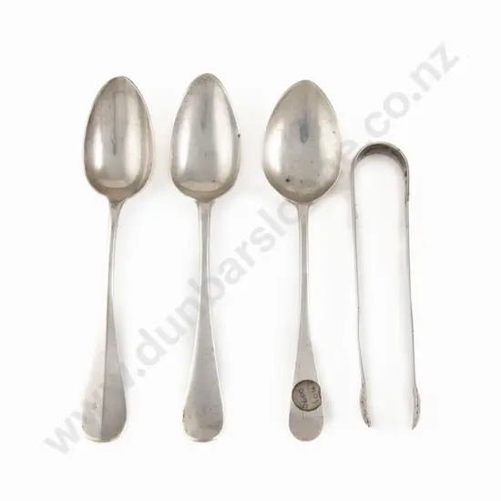 Pair Of Georgian S/S Bright Cut Sugar Tongs