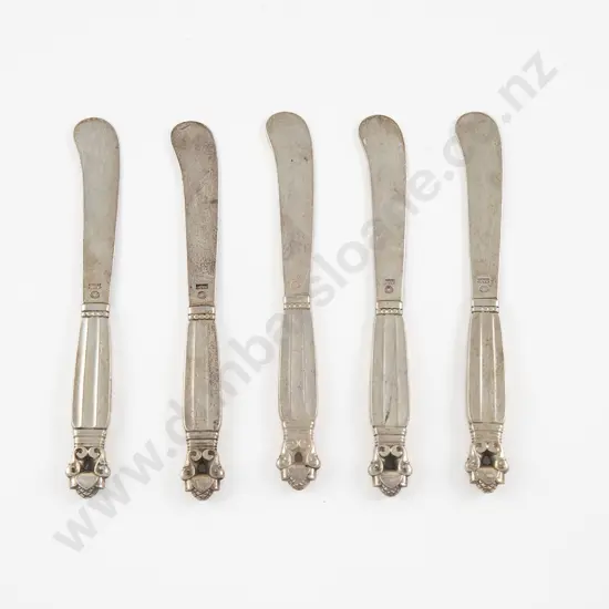 Set Of 5 George Jensen S/S Butter Knives