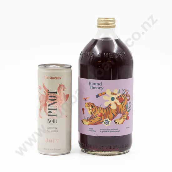 Three Bottles of Pinot Noir Together With 10 Cans of Pinot Noir