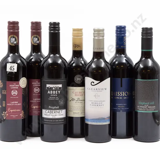 Seven Bottles of Assorted NZ Merlot