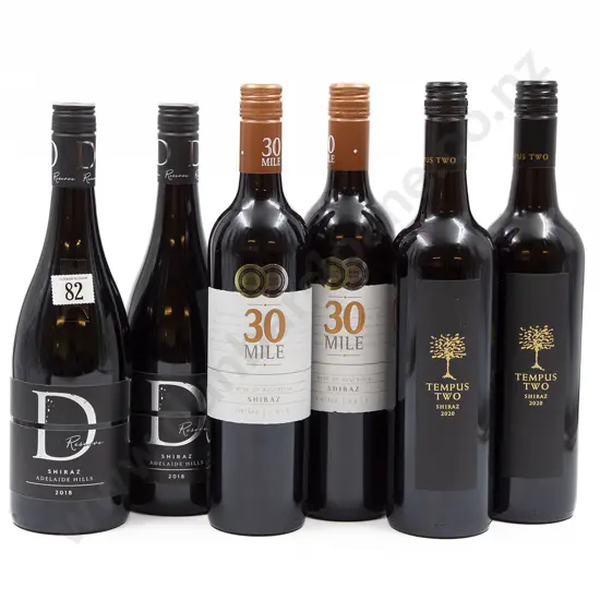 Six Bottles of Assorted Australian Shiraz