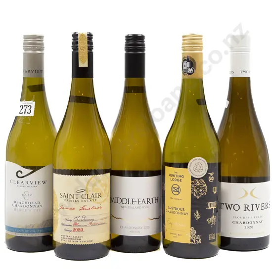 Five Bottles of Assorted NZ Chardonnay