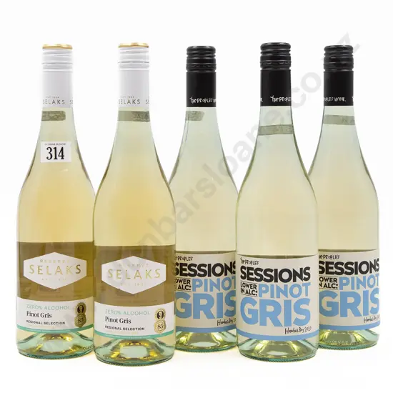 Five Bottles of Assorted NZ Low and Zero Alcohol Pinot Gris