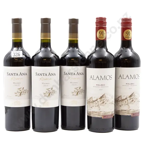 Five Bottles of Assorted Argentinian Malbec