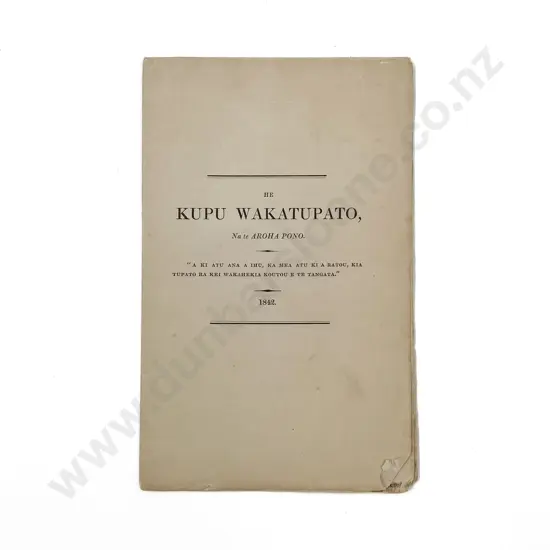 Aroha Pono (William Colenso) He Kupu Whakatupato 1842