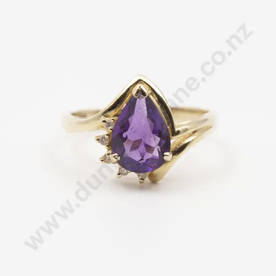 14ct Single Amethyst Ring
