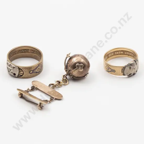 Vintage 9ct Gold and SIlver Masonic Globe/Cross Pendant