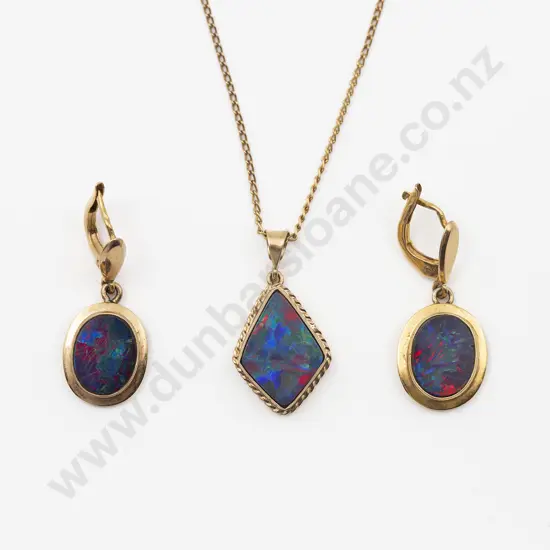 9ct Single Black Opal Pendant
