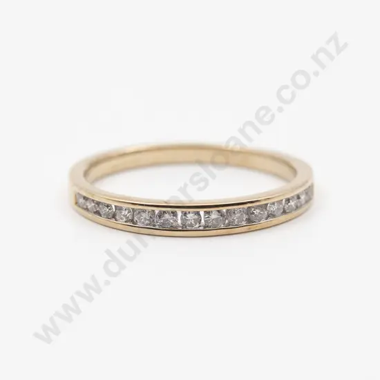 9ct 14stone Diamond Chanel Set Band