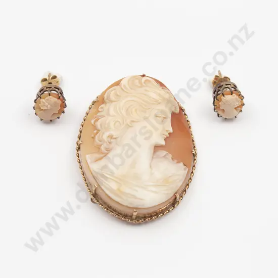 9ct Framed Classical Cameo Portrait Brooch