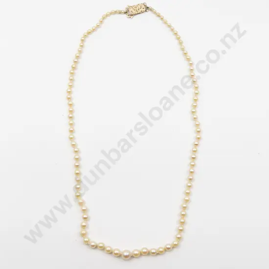Single Strand Graduated Cultured Pearl Necklace
