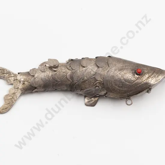 Silver Articulated Fish Pendant
